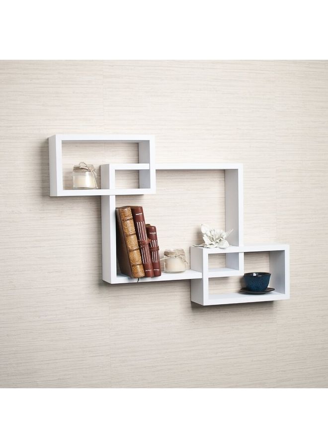 Roman Gifts - Intersecting Floating Shelves White 72x43x9cm - Image 1