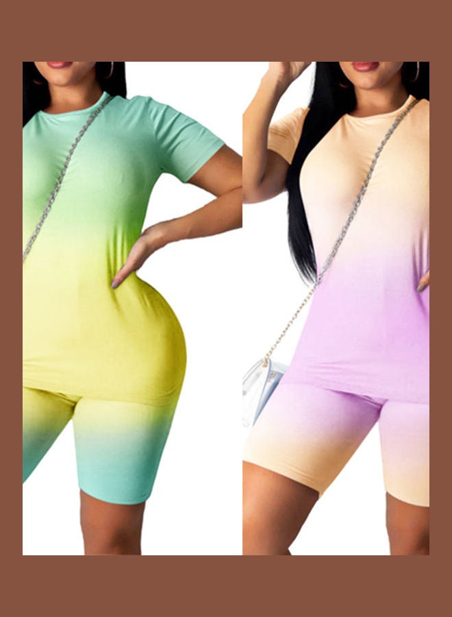 جمبسوت سادة من البوليستر أخضر أصفر# - Image 4