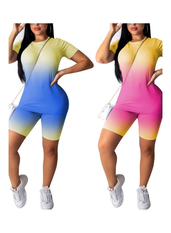 جمبسوت سادة من البوليستر أخضر أصفر# - Image 2