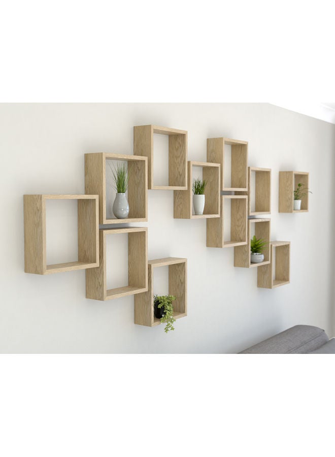 Roman Gifts Set Of 3 Floating Wall Shelves Oak 25x25cm  - Image 5
