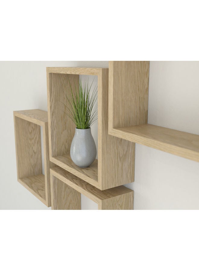 Roman Gifts Set Of 3 Floating Wall Shelves Oak 25x25cm  - Image 4