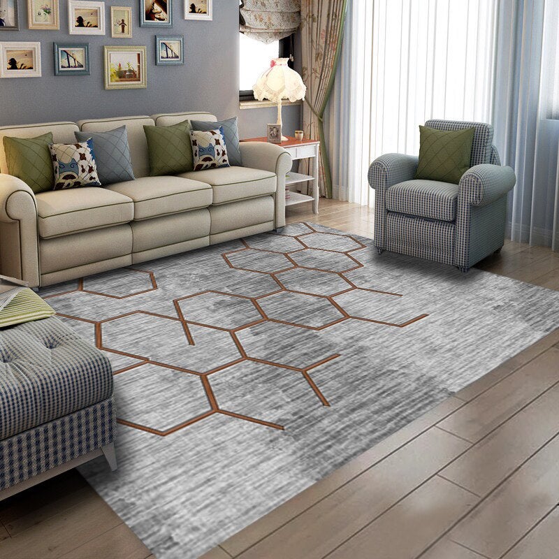 1-Piece Colour Block Anti-Slip Nordic Style Floor Carpet Grey 40x60cm  - Image 2
