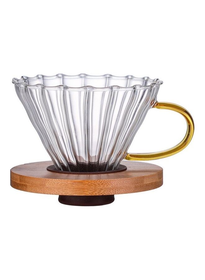 East Lady Coffee Filter With Wooden Holder And Handler Clear 10x10x11.5cm - Image 1