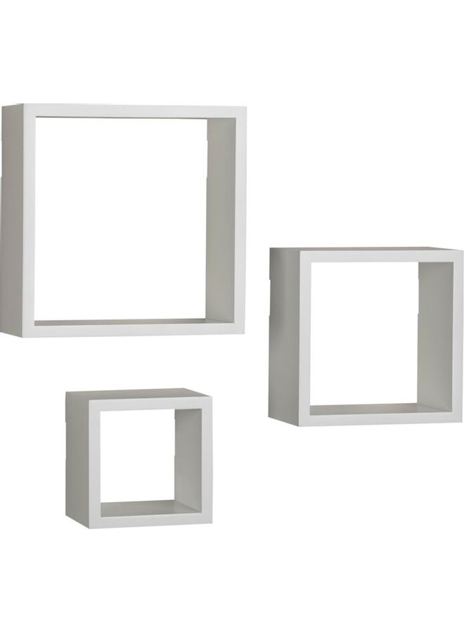 Roman Gifts Set Of 3 Floating Wall Shelves White 25x25cm  - Image 1