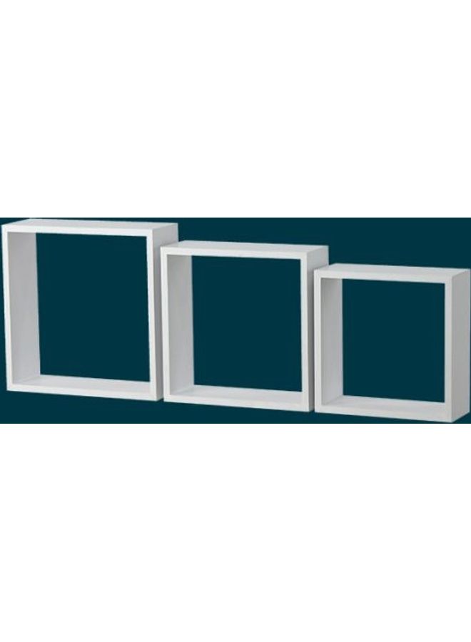 Roman Gifts Set Of 3 Floating Wall Shelves White 25x25cm  - Image 2