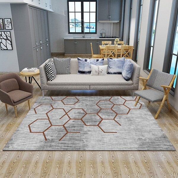 1-Piece Colour Block Anti-Slip Nordic Style Floor Carpet Grey 40x60cm  - Image 4