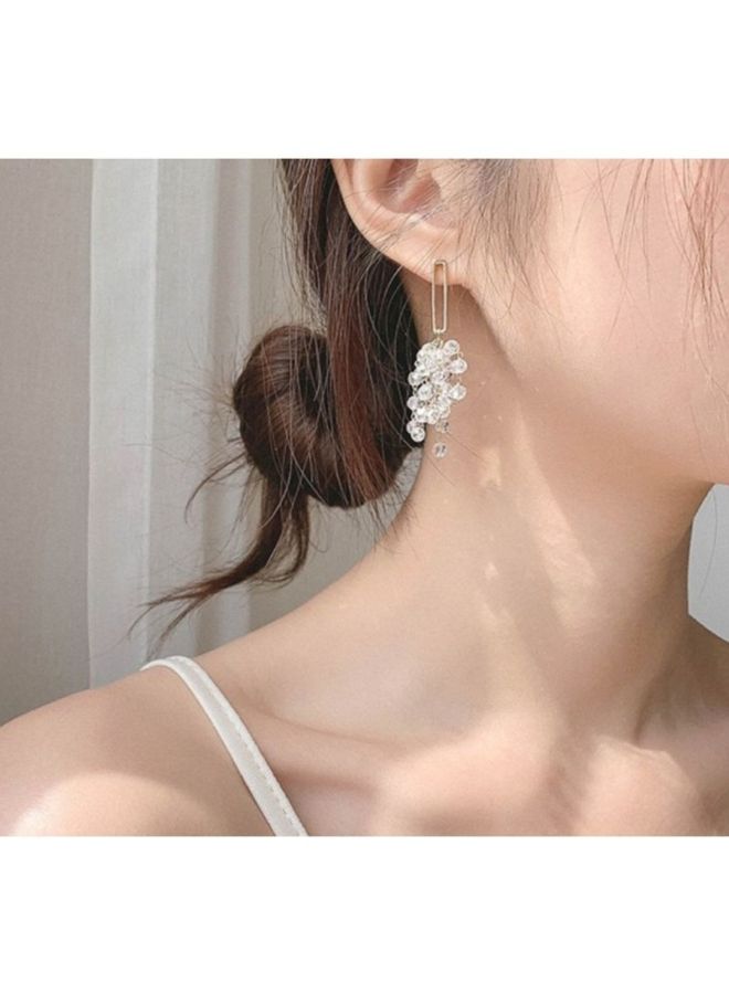 J&J 925 Silver Needle Studded Dangle Earrings - Image 3