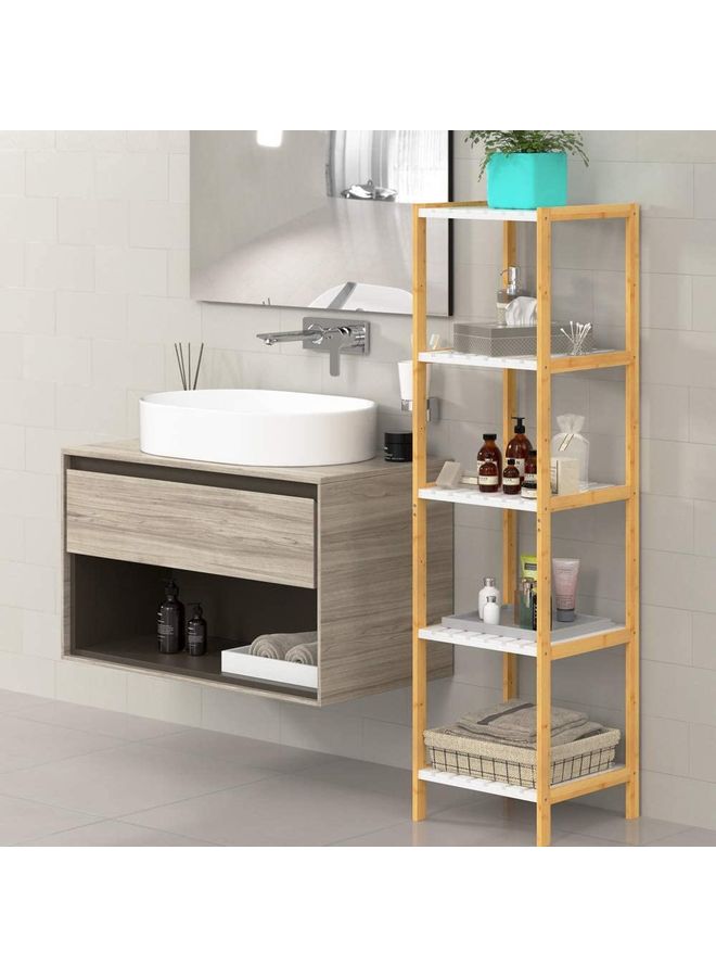 Roman Gifts 5-Tier Corner Shelf White/Beige 37x37x140cm  - Image 2