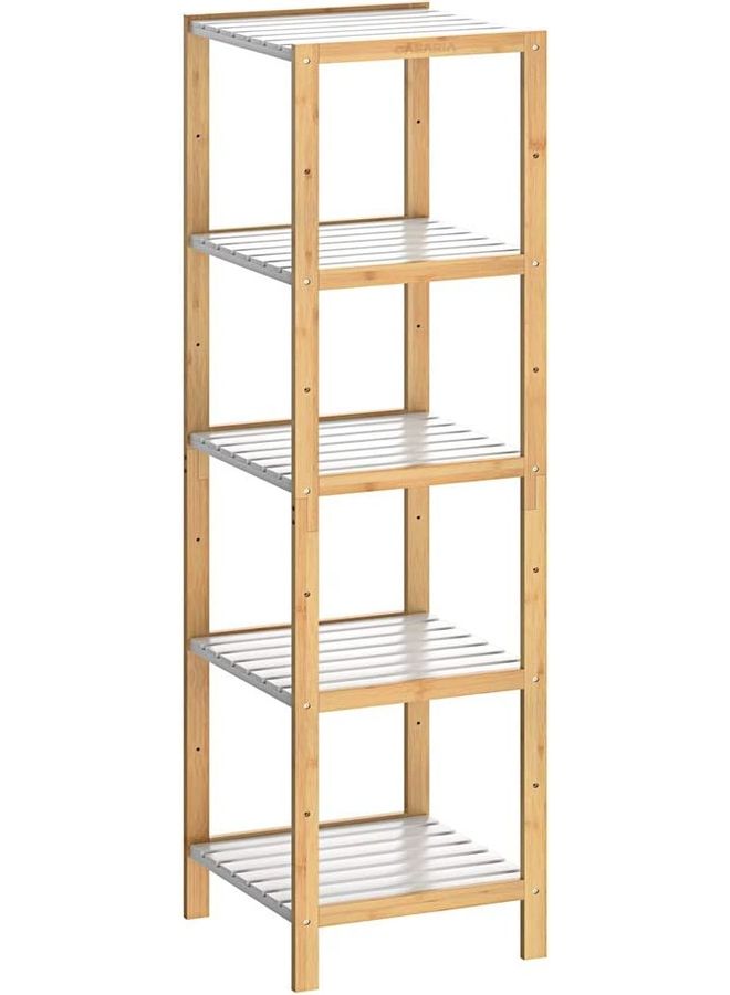 Roman Gifts 5-Tier Corner Shelf White/Beige 37x37x140cm  - Image 1