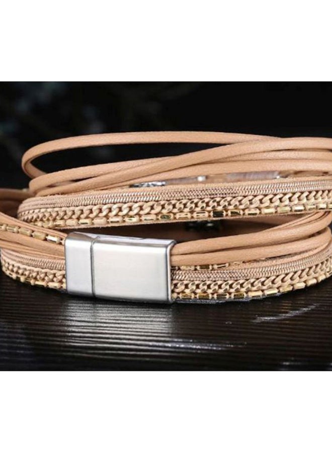 Sharpdo Multilayered Wrap Bracelet With Magnetic Buckle - Image 2