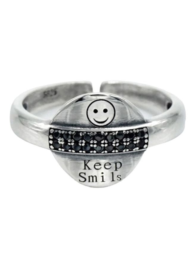 خاتم فضي بطبقتين