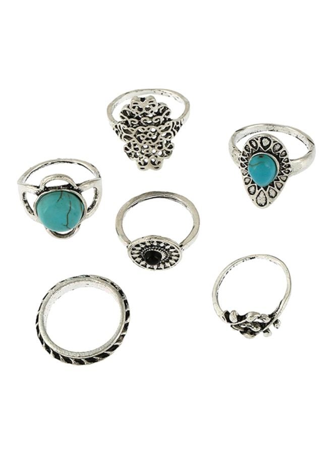 Sharpdo 6-Piece Stone Studded Ring