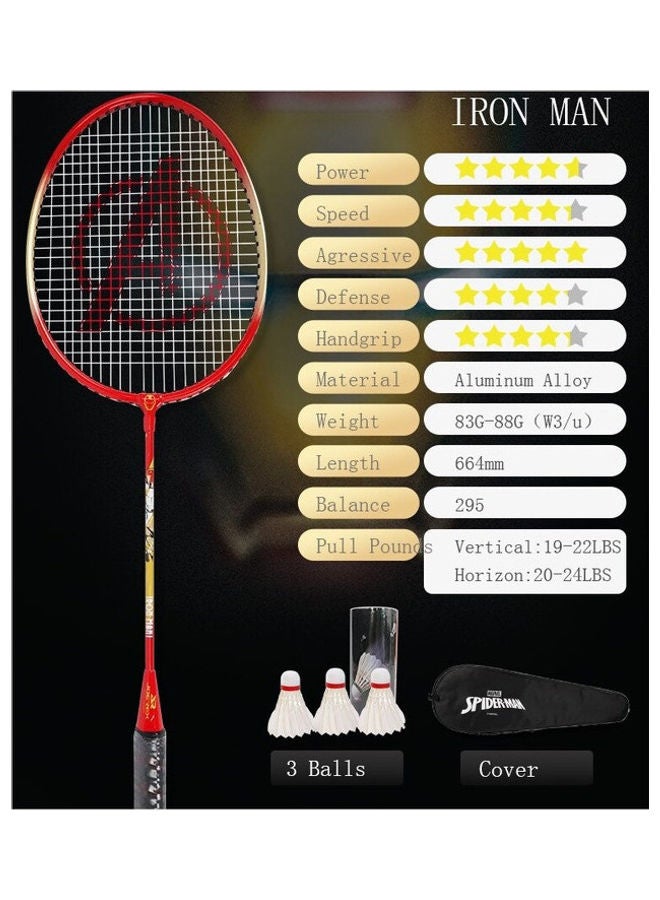 Marvel Iron Man 2 Piece Badminton Racquet 26inch
