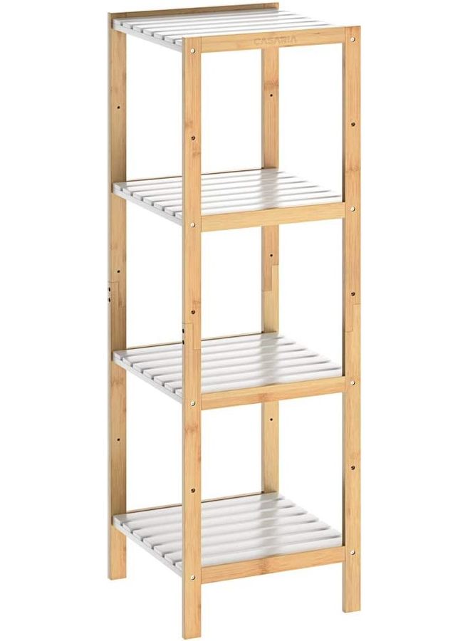 Roman Gifts 4-Tier Corner Shelf White/Beige 37x37x110cm  - Image 1