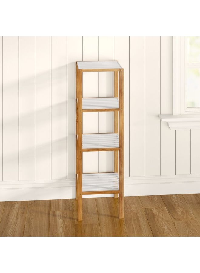 Roman Gifts 4-Tier Corner Shelf White/Beige 37x37x110cm  - Image 4