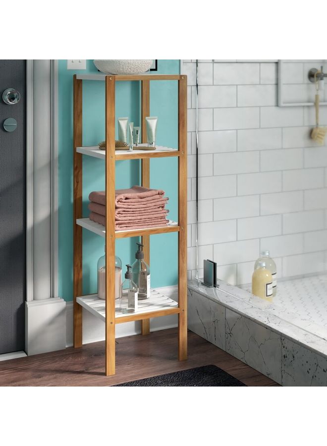 Roman Gifts 4-Tier Corner Shelf White/Beige 37x37x110cm  - Image 3