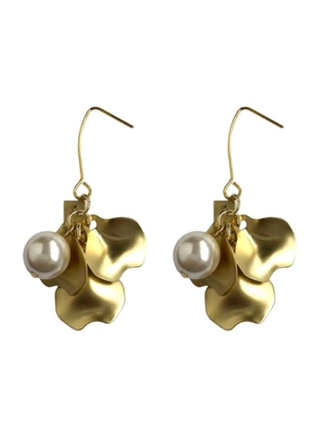 J&J 925 Sterling Silver Leaf Pearl Earrings