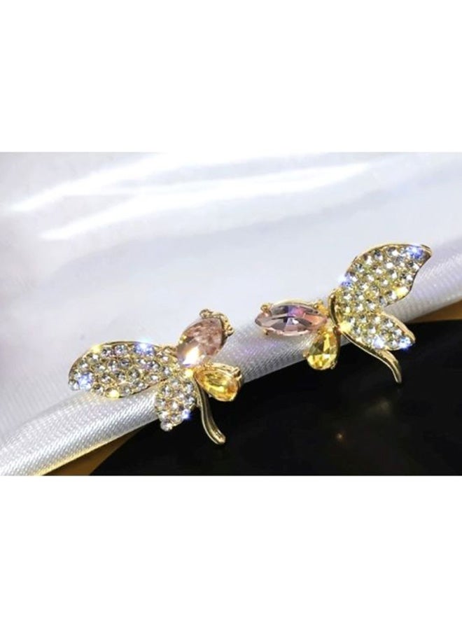 J&J - Crystal Butterfly Full Diamond Earrings - Image 1