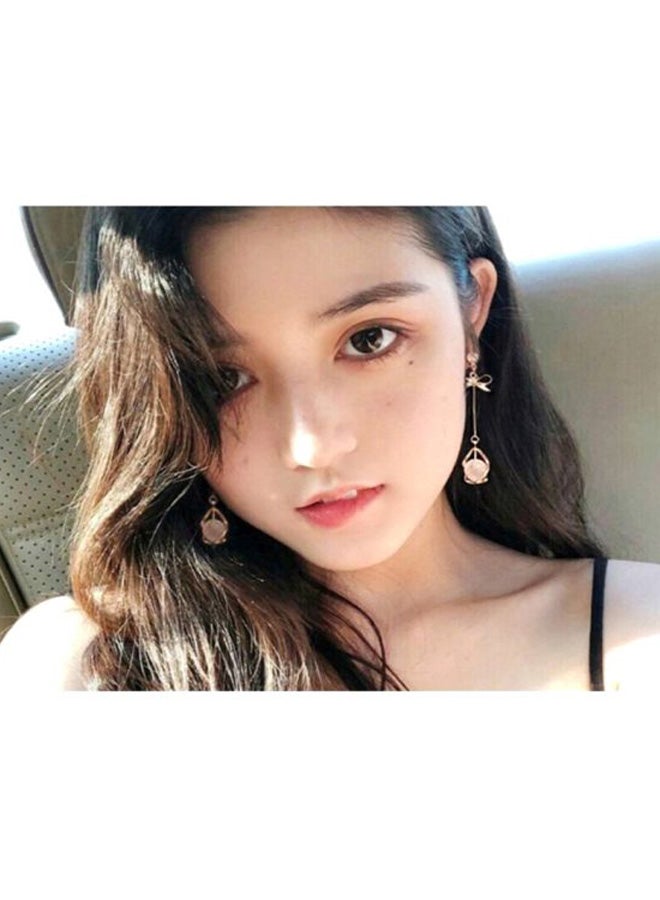 J&J Imitation Gemstone Bow Sweet Earrings - Image 4