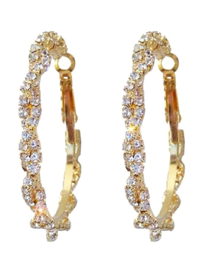J&J Stone Studded Hoop Earrings  - Image 1