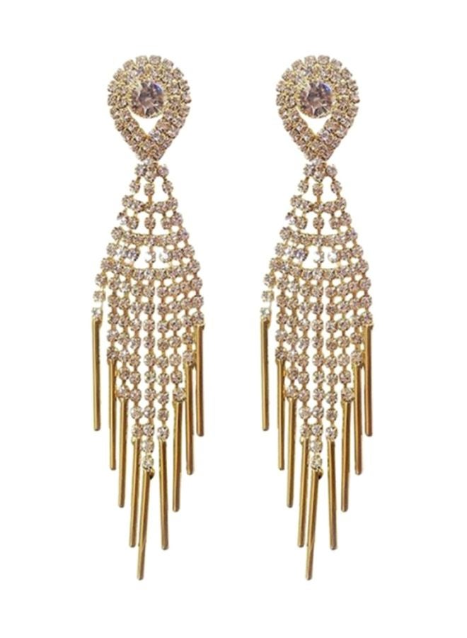 J&J Rhinestone Studded Dangle Earrings - Image 1