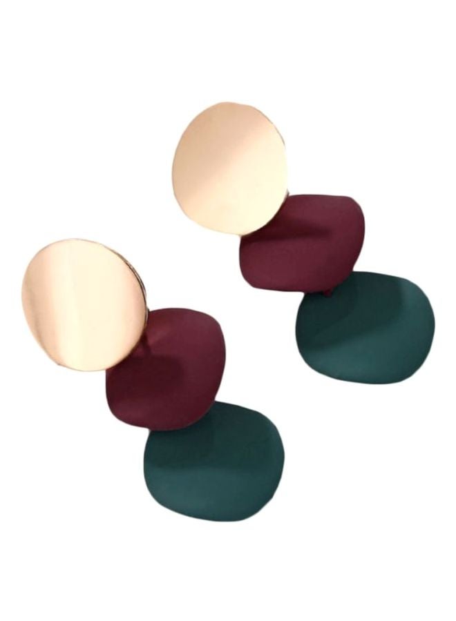 J&J Disc Pattern Dangle Earrings - Image 1