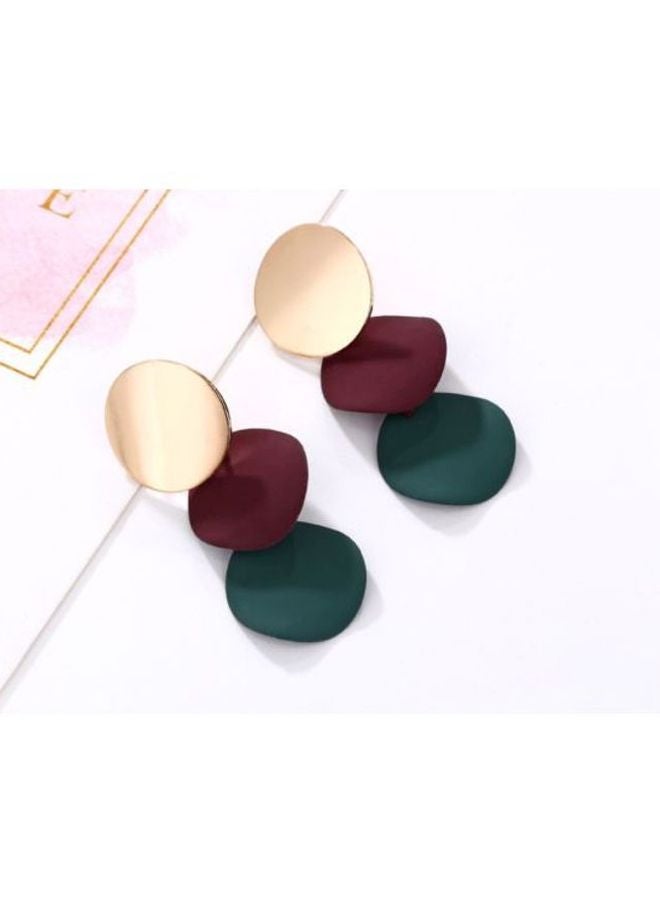 J&J Disc Pattern Dangle Earrings - Image 2