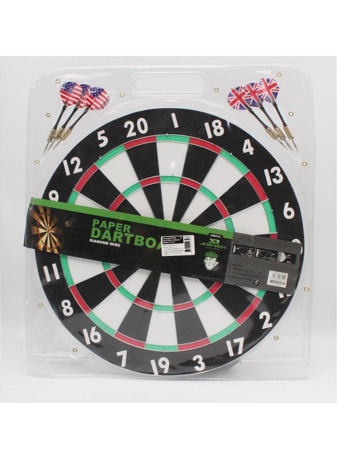 Joerex Dart Board Aluminum Frame And 6 Pieces Darts Set 17inch - Image 1