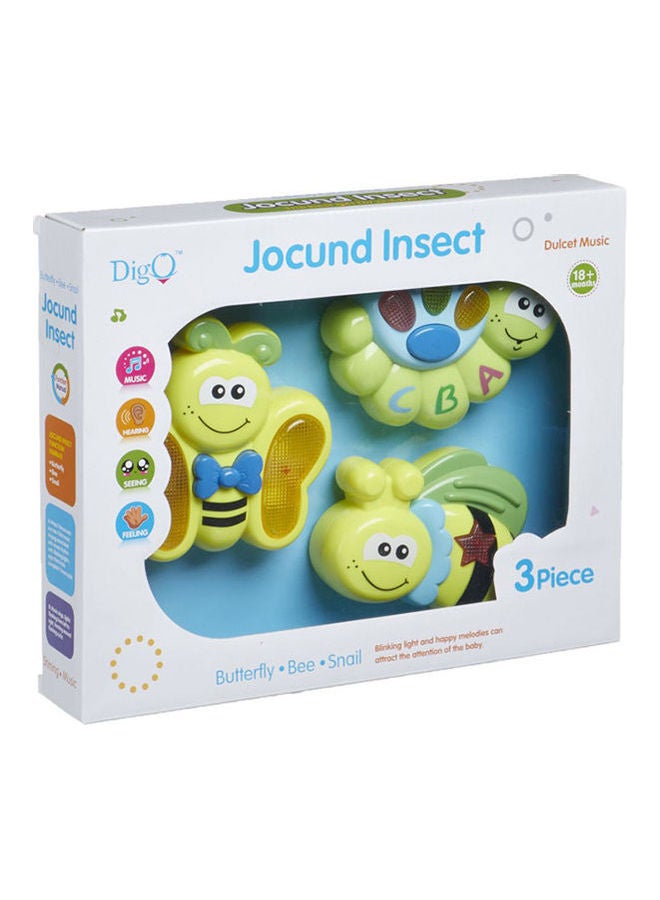 لعبة هابي باج للأطفال تساعد على جذب الانتباه والتركيز مع الموسيقى والإضاءة - 3 قطع + 24 شهرًا متعدد الألوان - Image 1