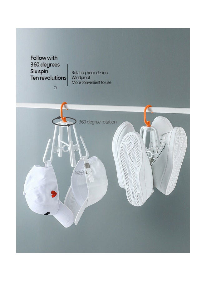 fashionhome 360 Degree Rotating Shoes Hanger Drying Hook Rack White 19.3x19.3x24cm - Image 5