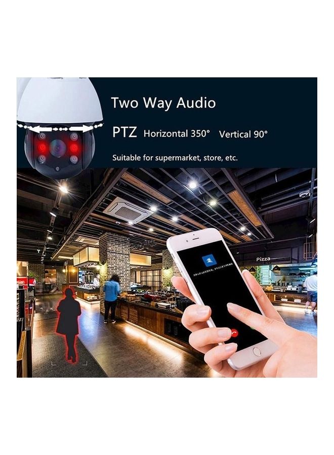 كاميرا مراقبة IP لاسلكية بزاوية 360 درجة مزودة بميكروفون ومكبر صوت، كاميرا مراقبة IP على شكل قبة بخاصية الرؤية الليلية ومقاومة للماء للاستخدام في الأماكن الخارجية في الأماكن المغلقة للمنزل والمكتب والمستودعات وأمن البنك، بالإضافة إلى فتحة بطاقة TF للشاشة عن بعد - Image 4