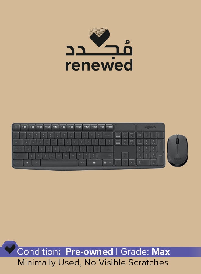 لوجيتيك مُجدد - مجموعة لوحة مفاتيح وماوس MK235 لاسلكيين من قطعتين أسود - Image 1