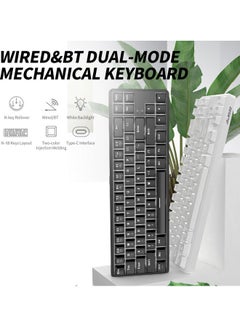 Generic Ajazz K680T Wired&BT Dual-mode Mechanical Keyboard 68 Keys Compact White Backlight Mechanical Keyboard White with Blue Switches White  - Image 2