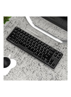 Generic Ajazz K680T Wired&BT Dual-mode Mechanical Keyboard 68 Keys Compact White Backlight Mechanical Keyboard White with Blue Switches White  - Image 3