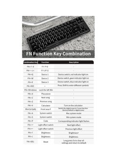 Generic Ajazz K680T Wired&BT Dual-mode Mechanical Keyboard 68 Keys Compact White Backlight Mechanical Keyboard White with Blue Switches White  - Image 5