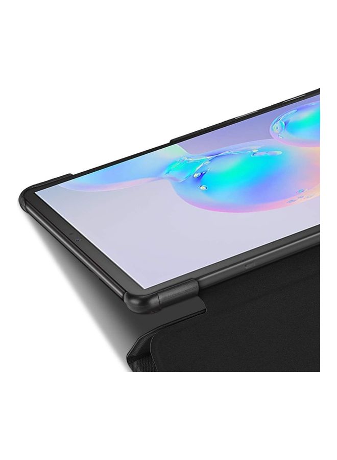 دوكس دوتشيز غطاء حماية مضاد للصدمات من الجلد الصناعي ومزود بمسند لجهاز سامسونج تاب S6 أسود - Image 3