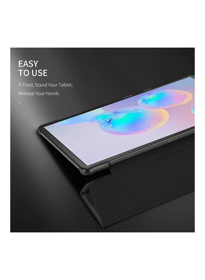 دوكس دوتشيز غطاء حماية مضاد للصدمات من الجلد الصناعي ومزود بمسند لجهاز سامسونج تاب S6 أسود - Image 5