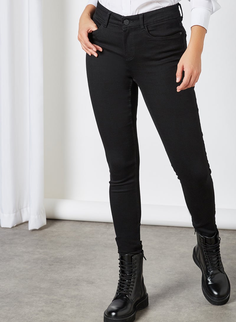 NOISY MAY Basic Skinny Jeans Black Denim  - Image 1