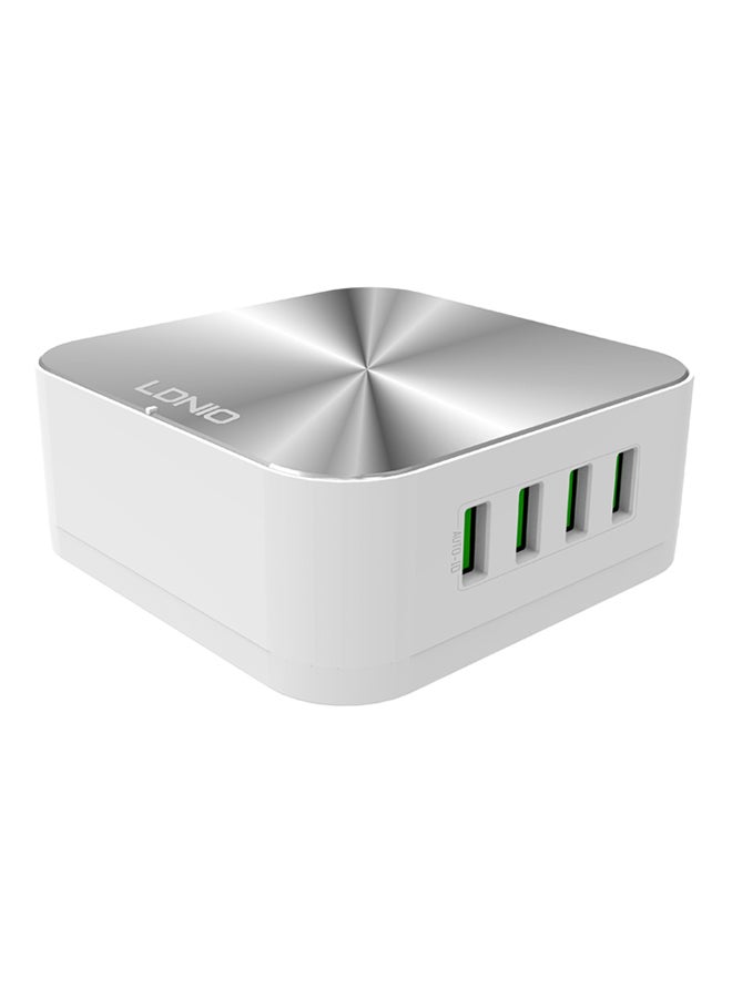 LDNIO 8-USB Ports Desktop Phone Charger With Cables Silver - Image 2