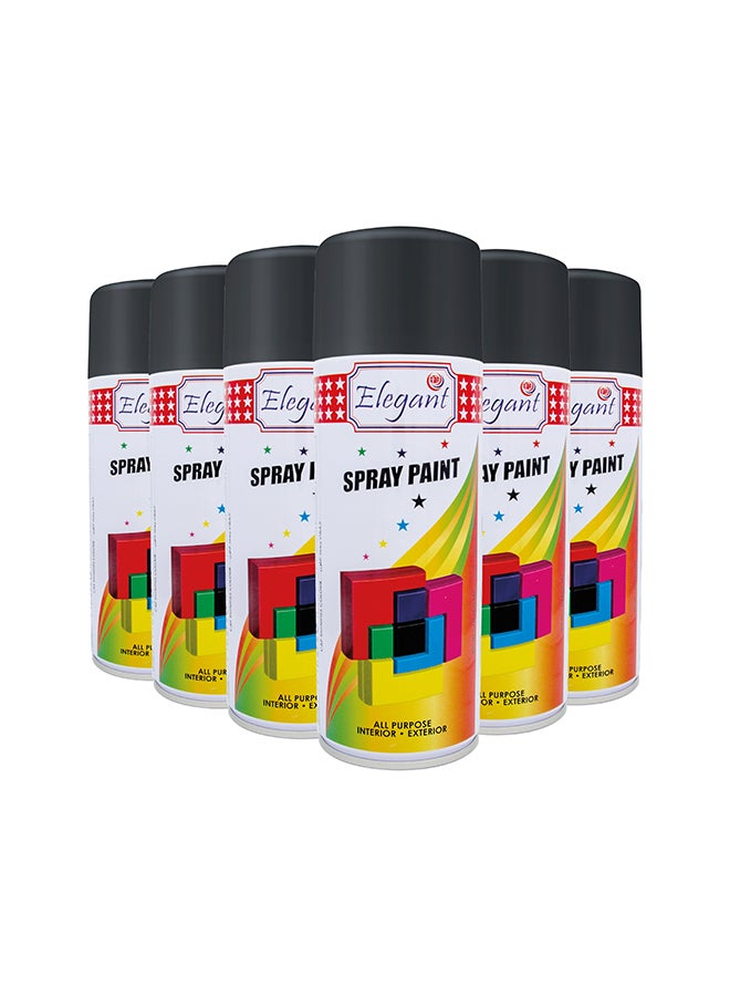 Elegant 6 Piece Spray Paint Set Gloss Black 400ml - Image 1