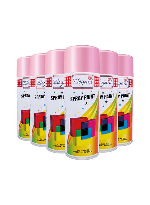 6 Piece Spray Paint Set Light Pink 400ml