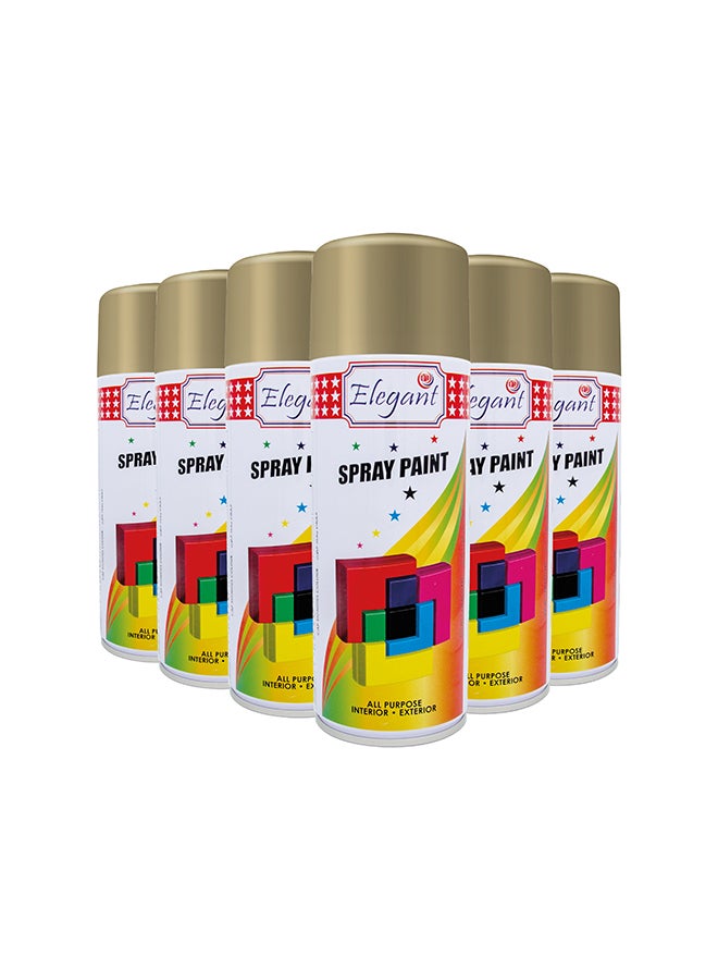 Elegant - 6 Piece Spray Paint Set Chrome Gold 400ml - Image 1