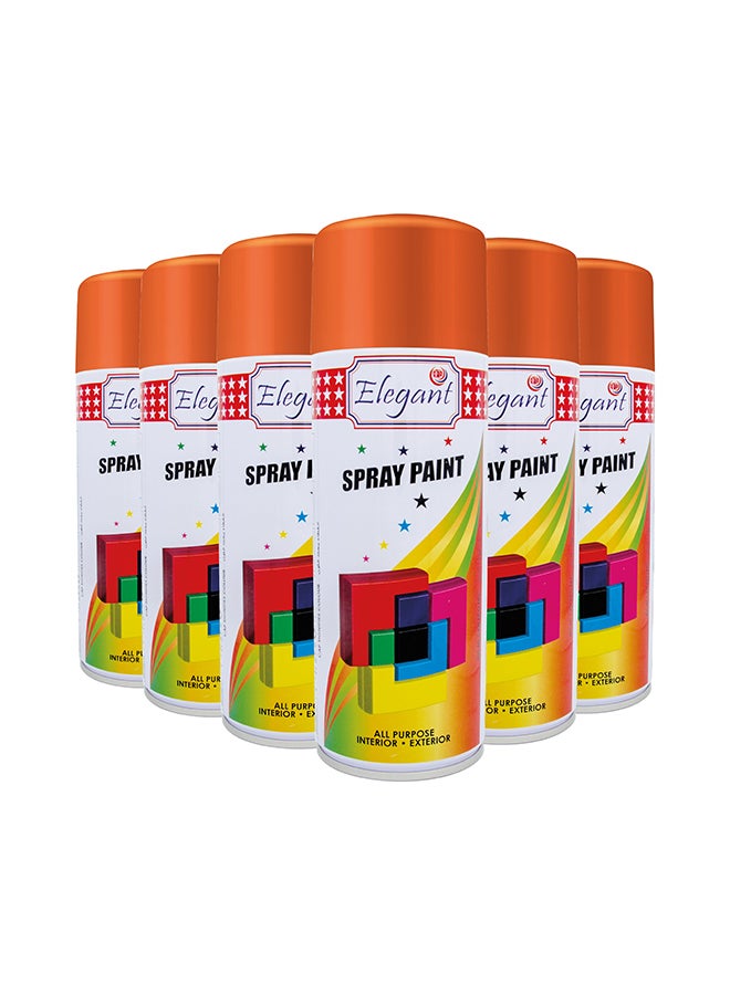 Elegant 6 Piece Spray Paint Set Orange 400ml - Image 1