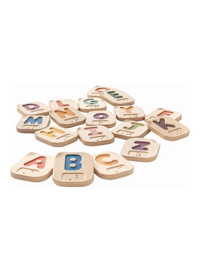 PlanToys 26-pieces Wooden Braille Alphabet Set 8.1 x 6.6 x 1.1 cmcm  - Image 1