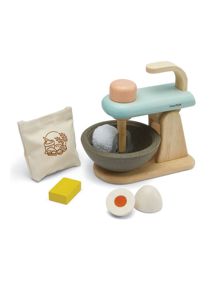 PlanToys Wooden Stand Mixer Play Set 3624 Brown/Blue/Black - Image 1