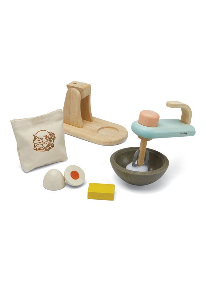 PlanToys Wooden Stand Mixer Play Set 3624 Brown/Blue/Black - Image 3