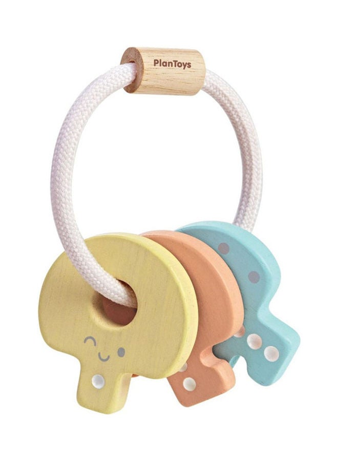 PlanToys Wooden Key Rattle 7.2 x 5.5 x 10.4 cmcm - Image 1