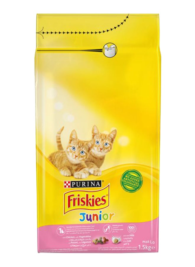 PURINA Friskies Junior Dry Cat Food Pack Yellow/Pink 1.5kg  - Image 2