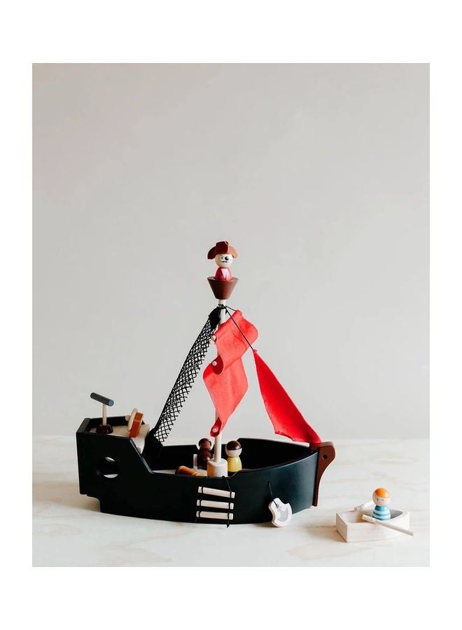 PlanToys - Wooden Pirate Ship 37.2 x 14.9 x 34.3 cmcm - Image 1