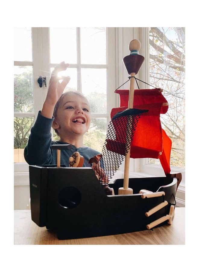 PlanToys - Wooden Pirate Ship 37.2 x 14.9 x 34.3 cmcm - Image 1